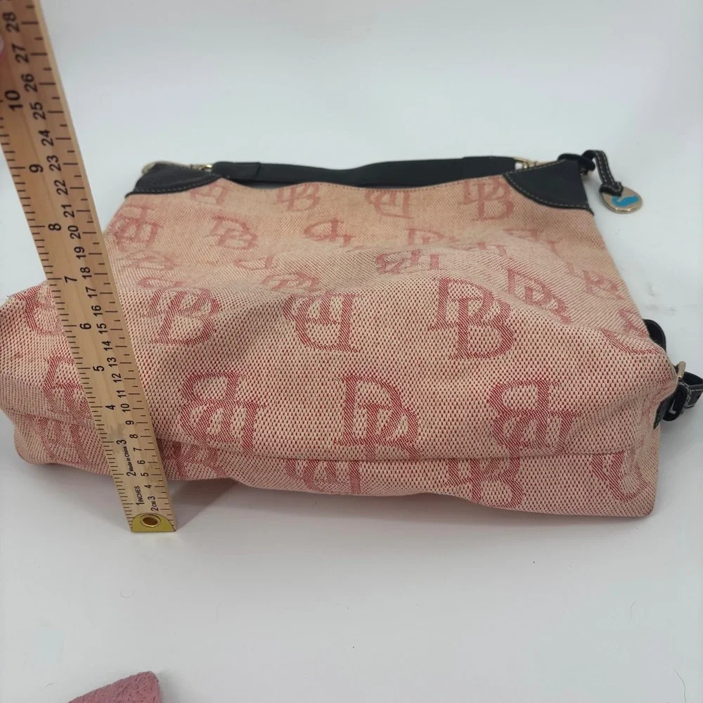 Pink jacquard tote purse Dooney & bourke duck charm monogram quiet luxury preppy